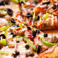 Supreme Pizza · Pepperoni, sausage, ground beef, ham, onions, mushrooms, green pepper, and black olives.
