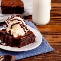 Brownie Bites In Ice Cream · House-famous brownies with ice cream.