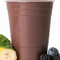 Berry Delight · Apple juice, banana, triple berry, spinach