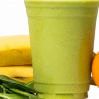Verde Vibes · banana, orange juice, pineapple, spinach, coconut oil