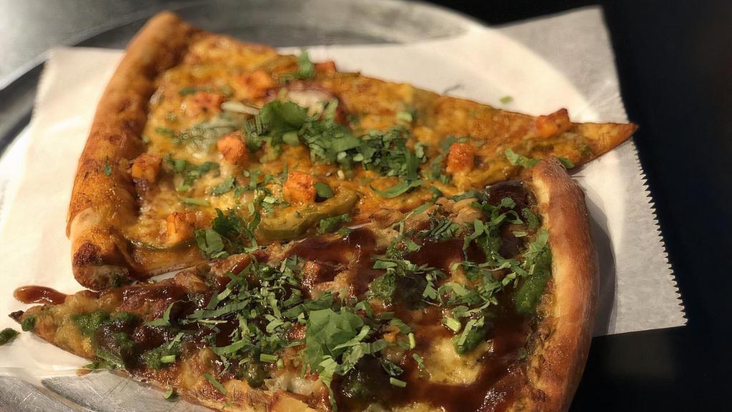 Daily Slice Bronx · Flipped up. Flippin’ pizza sauce, 100% whole milk Mozzarella, pepperoni, sausage, green bell peppers, red onions, kalamata olives, Portobello mushrooms & fresh garlic.