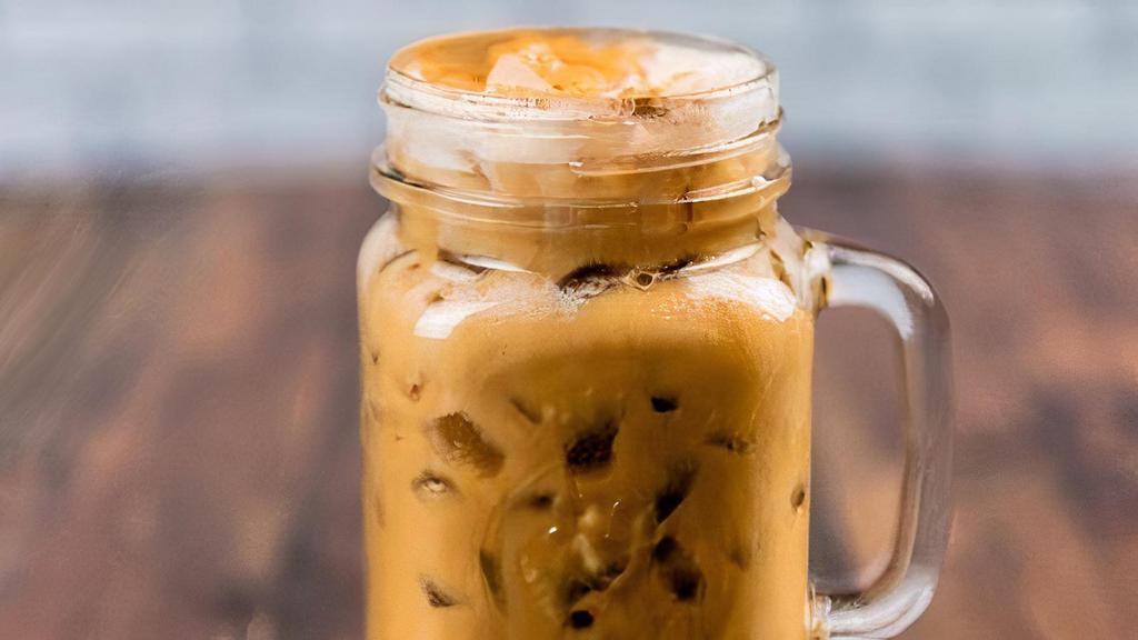 Iced Brown Sugar Latte · Espresso, brown sugar, and oat milk over ice, finished with a sprinkle of cinnamon.
