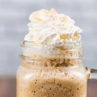 Honeybee Harborccino · A frozen blend of espresso, milk, local honey, and vanilla, finished with whipped cream and ...