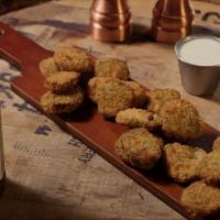 Fried Pickles · Deep fried pickles served with sriracha aioli dipping sauce.