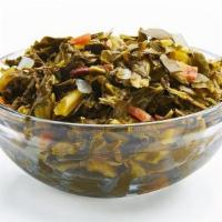 Collard Greens With Bacon  · Collard greens, fresh bacon, onions, seasoned and stewed to perfection in a vinegar based sa...