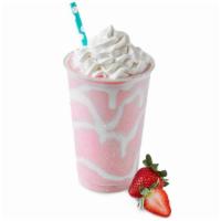Strawberry Ice Cream Milk Shake · Sweet cream ice cream, strawberries, marshmallow creme, and whipped cream.