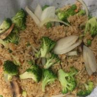 Vegetable Fried Rice · Egg,  mixed veggies, onion, broccoli & mushroom.