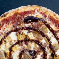 Pizza Bbq Chicken · TOMATO SAUCE, MOZZARELLA, CHICKEN, BACON, SAUTEED ONIONS,. BBQ SAUCE