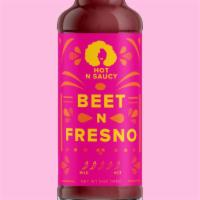 Beet N Fresno Hot Sauce · Medium heat hot sauce made with beets and fresnos