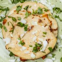 Gorditas · Corn masa masa patty filled with cheese and your choice of chicken, pastor (pork), steak, ve...