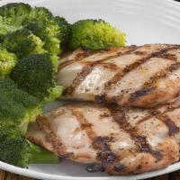 Double Chicken Breast · Two Chicken Breasts served with side of choice.