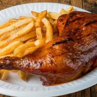 1/4 Bbq Chicken Leg · 1/4 BBQ Chicken Leg served with side of choice.