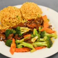 Beef With Broccoli · Includes pork fried rice pork and shrimp egg roll.