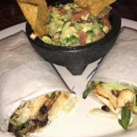 Shrimp (Bowl Burrito) · Served with rice and choice of the following: jalapenos, refried, or black beans, or charro ...