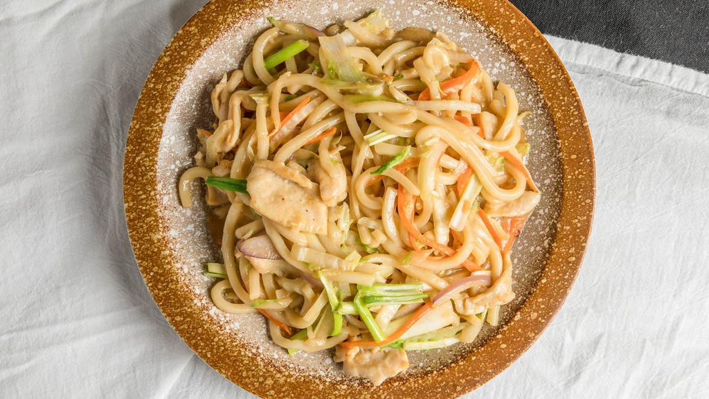 Stir-Fry Udon Noodle · Japanese udon noodle stir-fry with seasoned vegetables and egg.