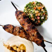 Grilled Kafta Skewers · 2 grilled kafta skewers + 2 sides.