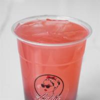 Pink Ice Tea Boba · Pink lemonade tea with Mango or Blueberry Boba.