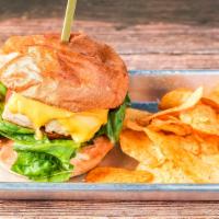 Grilled Mahi Mahi Burger · Grilled Mahi-Mahi with american cheese, tomato, lettuce topped with tartare dressing