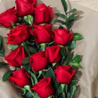 Dozen Of Ecuadorian Roses · 12 Roses in a bouquet type, wrapped with our premium paper and ribbon
