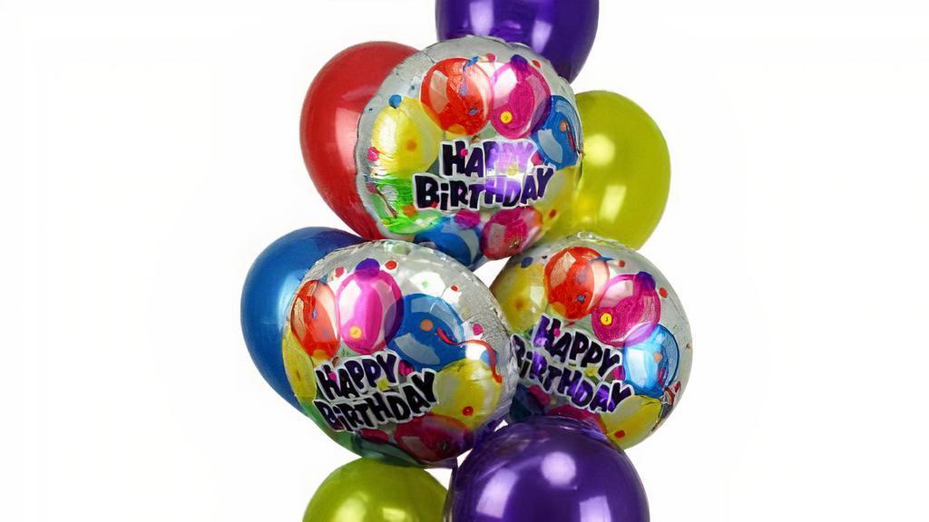 Birthday Balloon Bundle  · 6 Latex balloons assorted colors
3 Foil balloons assorted colors