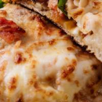 Bbq Chicken Calzone · Made to order calzone, stuffed with tender roast chicken, red onions, sweet and smoky BBQ sa...