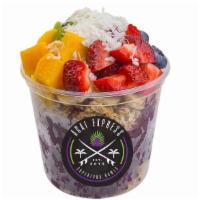 Rainbow Bowl Regular · Açaí, coconut oil, granola, banana, kiwi, strawberries, blueberries, mango or pineapple and ...