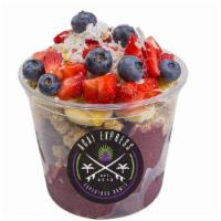 Hollywood Bowl Regular · Açaí blended with apple juice, banana and strawberries. Topped with granola, banana, strawbe...
