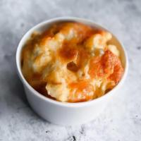 3-Cheese Baked Mac · Creamy, curly, picky-eater-pleasing mac & cheese, served with one kid's-sized side and drink