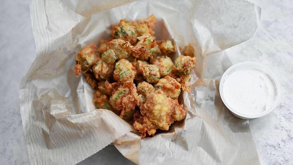 Basket Of Fried Okra · Hand-dredged, fried to order, and served with our house-made chipotle ranch