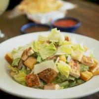 Caesar Salad · Fresh Romain lettuce, Mixed with Caesar Salad Dressing Topped with grilled chicken , Crouton...