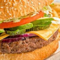 Mexi-Burger · 1/2 pound USDA Choice Angus beef topped with American cheese, sliced avocados, grilled jalap...
