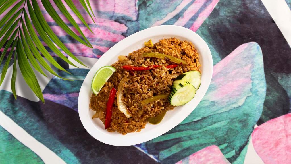 Vegan Spicy Thai Fried Rice · Vegan spicy fried rice with your choice of tofu or vegetables.
