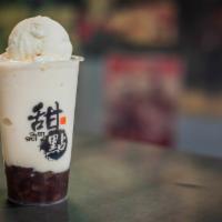 Red Bean Fleecy · Our version of HK’s sweet and delicious traditional summer dessert. Sweet milky smoothie wit...