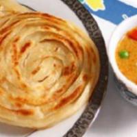 Parotta With Salna (Korma) · Vegetarian. South Indian style leavened bread with veg korma.