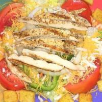 Chicken Salad · Grilled, blackened, or fried on iceberg lettuce. Include lettuce, tomato, bell peppers, onio...
