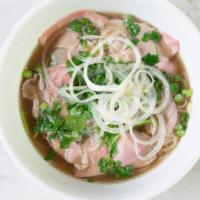 Beef Pho · Favorite. Rare eye round steak. A traditional Vietnamese rice noodle soup dish consisting of...