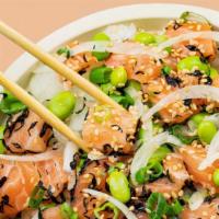 Yuzu Kosho Salmon · Atlantic Scottish Salmon, sweet onion, scallions, edamame, hijiki seaweed, sesame seeds, and...