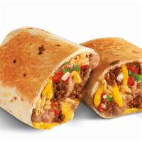 Beef Grilled Burrito · Seasoned ground beef, refried beans, rice, cheese and salsa rolled up in a grilled flour tor...