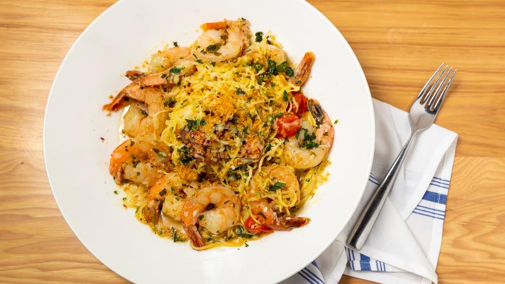 Shrimp Linguini · Sauteed shrimp, garlic, herbs, white wine and olive oil.