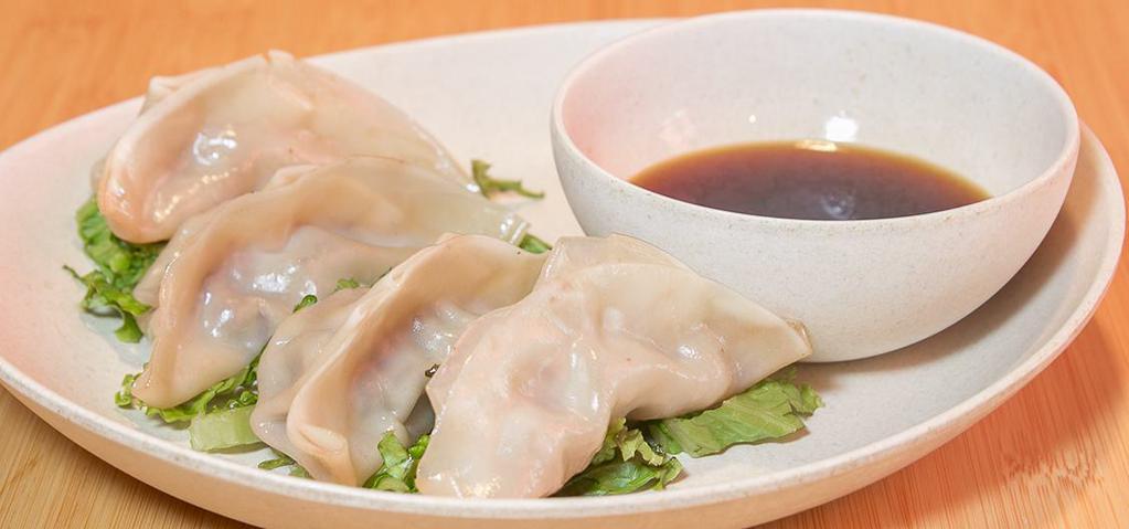 Shanghai Dumplings · Four pieces. Hand-made steamed dumplings filled with pork and fresh ginger.  NO SUBSTITUTIONS OR ADD ONS.