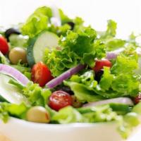 House Salad · Lettuce, tomato, onions and cucumber (house dressing).
