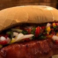 Argentine Sausage / Choripan · With chimichurri., FRENCH FRIES