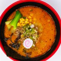 Tan Tan Ramen · Comes with Pork Broth, Sesame Base, Thick Noodle,
Minced Pork, Green Onion, Corn, Kikurage, ...