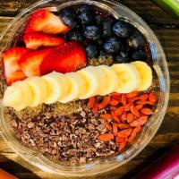 Acai Bowl · Choose granola, two fruits and three seeds.