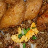 Honey Chicken With Fried Rice · Boneless honey chicken with fried rice