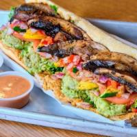 #6 Rising Sun · French Bread, Portobello Mushrooms, Grilled Onions, Grilled Peppers, Grilled Squash, Grilled...