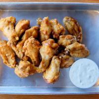 15 Wings (2 Flavors) · 15 (Bone-In) wings with 2 flavors. (Dips not included)