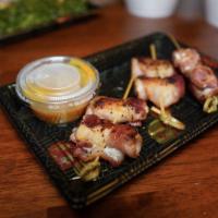 Bacon Scallop · Bacon wrapped scallops with Kobe's special sauce.