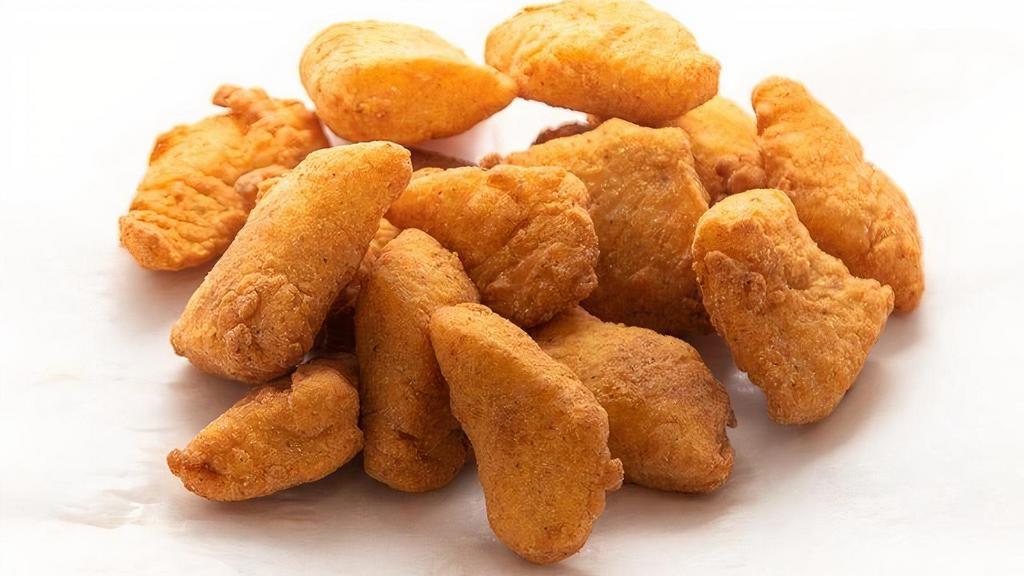 Kids Big Cat Nuggets · A kids sized portion of catfish cut into nuggets, choice of fries or Mac 'N Cheese and a small drink.