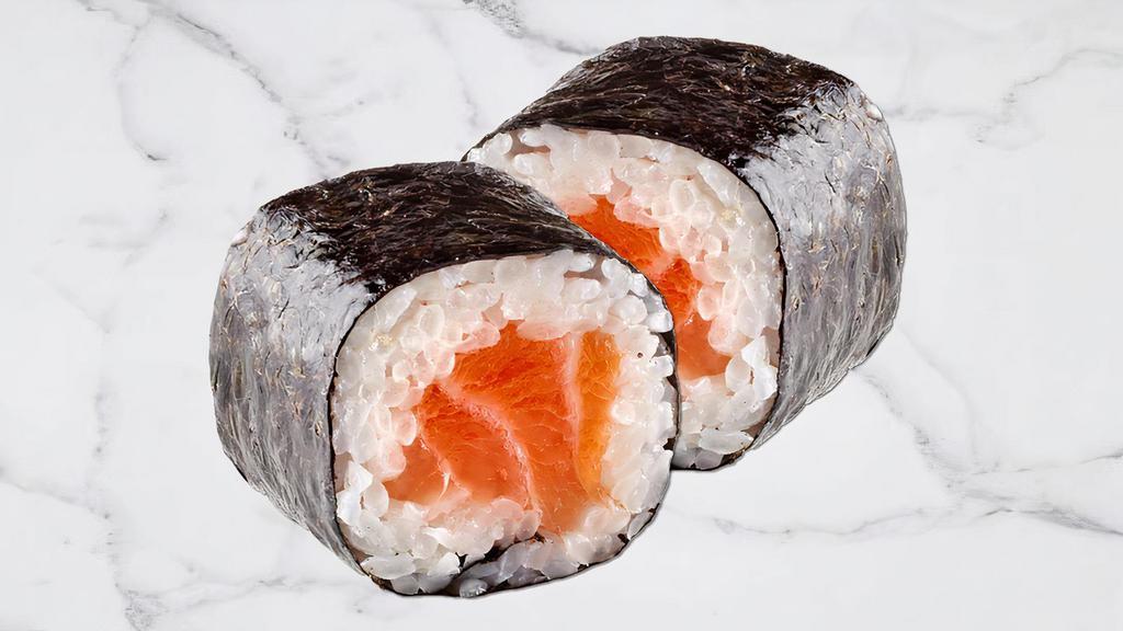 Salmon Roll · Salmon, scallion. Consuming raw or undercooked meats, poultry, seafood, shellfish, or eggs may increase your risk of foodborne illness, especially if you have certain medical conditions.